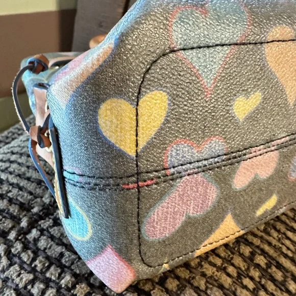 Dooney & Bourke Gray with Multicolor Heart Print - Picture 7 of 11